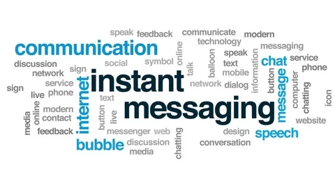 Instant messaging animated word cloud, text design animation. Stock Footage