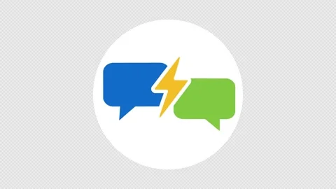 Instant Messaging Chat Bubbles with Lightning Bolt Icon Animation (4K) 動画素材 329461296