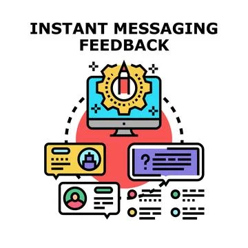 Instant messaging feedback concept for digital communication 库存插图