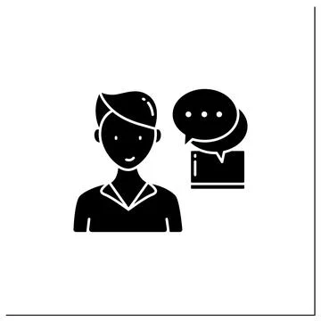 Instant messaging glyph icon Stock Illustration