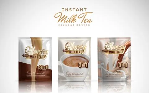 Instant milk tea 스톡 일러스트