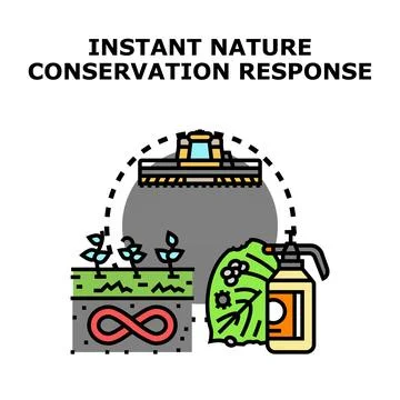Instant nature conservation response icon vector concept Stock Illustration