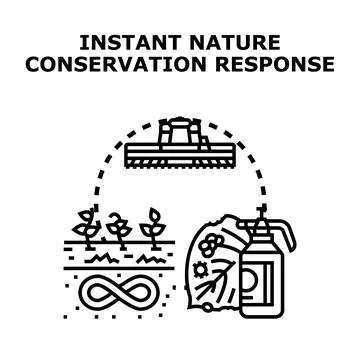 Instant nature conservation response icon vector concept Stock Illustration