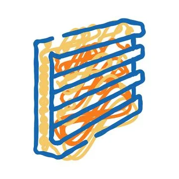 Instant noodle block abstract line drawing concept Stock Illustration
