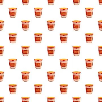 Instant noodle cups forming a repeating pattern Stock Illustration