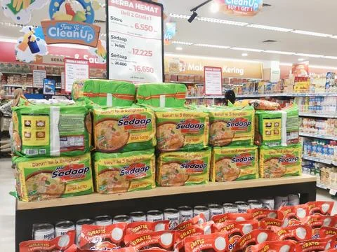 Instant noodle packaging Stock Photos