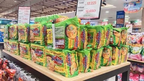 Instant noodle packaging Stock Photos