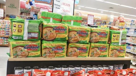 Instant noodle packaging Stock Photos