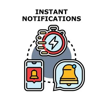 Instant notification concept transferring data to mobile device Stock Illustration