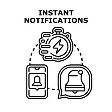 Instant notification concept transferring data to mobile device Stock Illustration