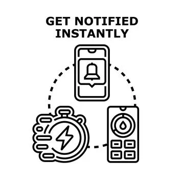 Instant notification system receiving important message alert Stock Illustration