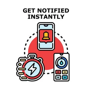 Instant notification system receiving important message alert Stock Illustration