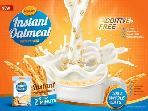 Instant oatmeal ad Stock Illustration