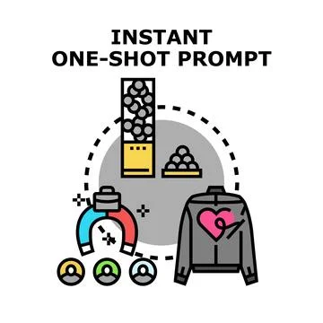 Instant one shot prompt concept using visual elements イラスト素材