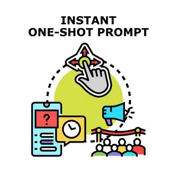 Instant one shot prompt generating question answers and audience engagement Stock Illustration