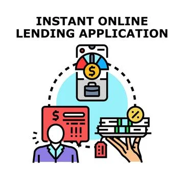 Instant online lending application process for financial service Stock Illustration