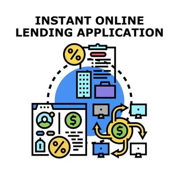 Instant online lending application process concept Stock Illustration