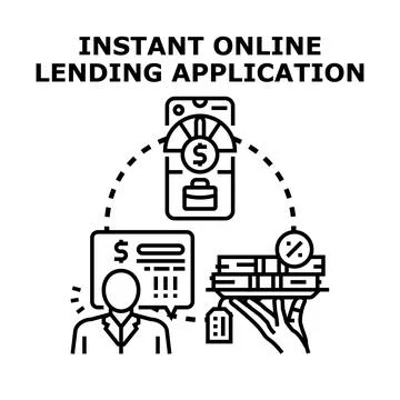 Instant online lending application process for financial service Stock Illustration