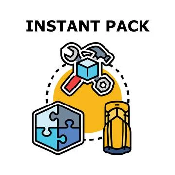 Instant pack concept for building solutions and adventure Stock Illustration