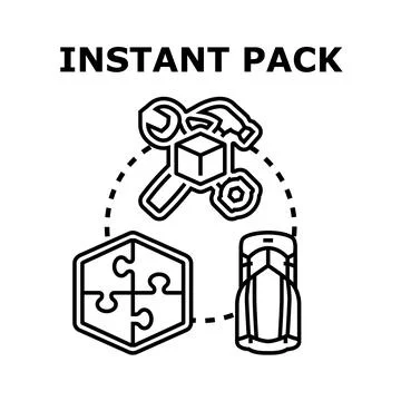 Instant pack concept for building solutions and adventure Ilustración de archivo