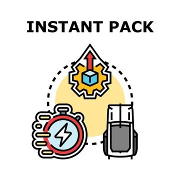 Instant pack concept for quick delivery and fast service Stock Illustration