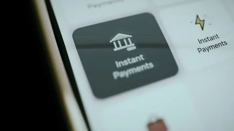 Instant payments tile activates beside lightning option Stock Footage 346596740