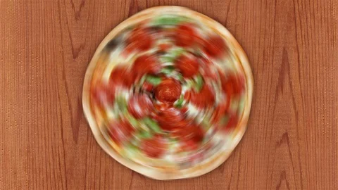 Instant Pizza on Wood Background Vídeo Stock 87539364