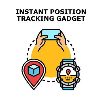 Instant position tracking gadget concept vector Stock Illustration