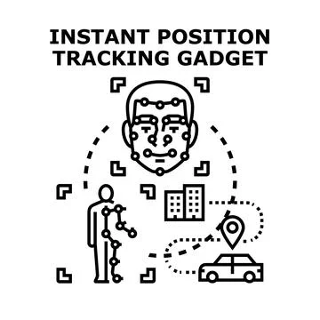Instant position tracking gadget technology concept Stock Illustration