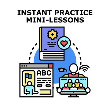 Instant practice mini lessons concept vector illustration Stock Illustration