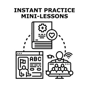 Instant practice mini lessons concept vector illustration Stock Illustration
