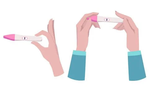 Instant pregnancy test with negative result, flat vector illustration isolated. Ilustración de archivo