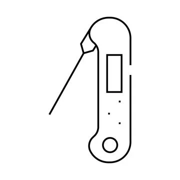 Instant read thermometer kitchen cookware line icon vector illustration Stock Illustration