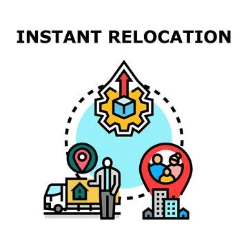 Instant relocation service moving business concept vector Stock Illustration
