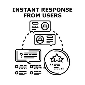 Instant response from users providing feedback and reviews Stock Illustration