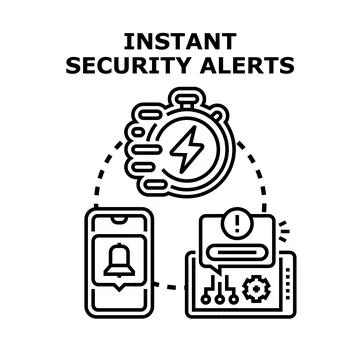 Instant security alerts and data protection system concept Stock Illustration