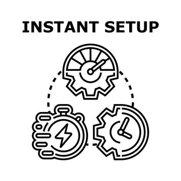 Instant setup process achieving quick configuration and fast speed Stockillustratie
