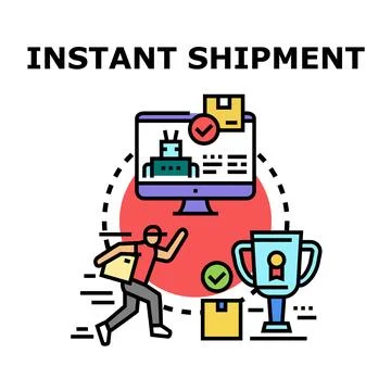 Instant shipment delivery and fast logistics management Stock Illustration