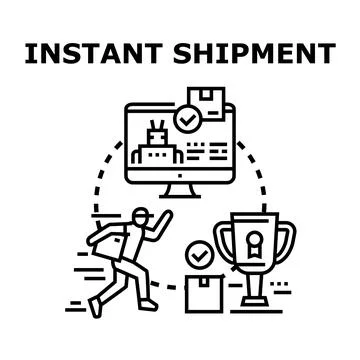 Instant shipment delivery and fast logistics management Stock Illustration