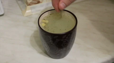 Instant soup in a mug Stock Footage 68614088
