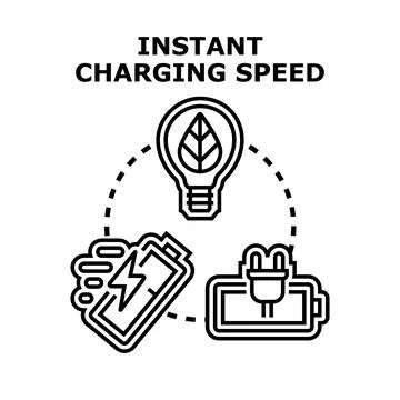 Instant speed fast charging electric battery concept Stockillustratie