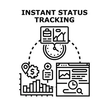 Instant status tracking business analytics data Stock Illustration