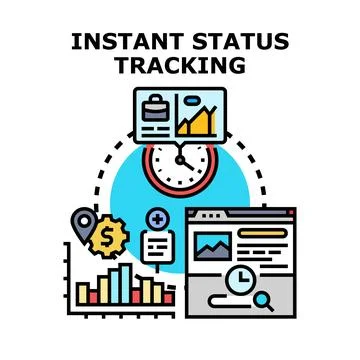 Instant status tracking business analytics data Stock Illustration