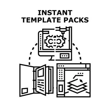 Instant template packs for digital design and creativity Stock Illustration