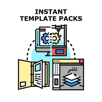 Instant template packs for digital design and creativity Stock Illustration