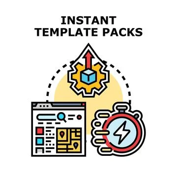Instant template packs for digital development and web design Stock Illustration
