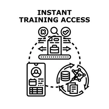 Instant training access for online education and development Stock Illustration