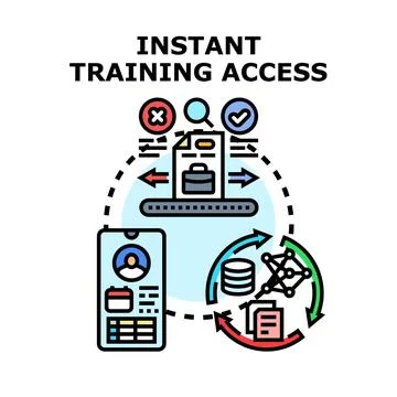 Instant training access for online education and development Ilustración de archivo