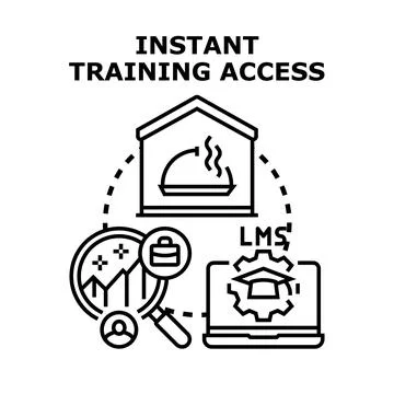 Instant training access online education program Illustrazione stock