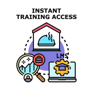 Instant training access online education program Illustration